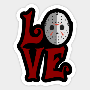 Love Halloween Hockey Mask Killer Design Sticker